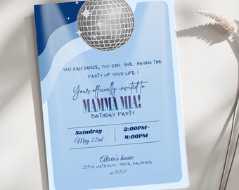 Greece Party Mobile Invitation Template | Mamma Mia Printable Invite | Digital