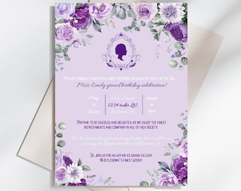 Bridgerton Birthday Invitation, Bridgerton Party, Regency Party, Lady Whistledown, Bridgerton lady party