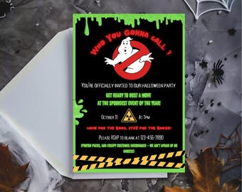 Ghostbusters Invite, Paranormal Birthday Invite, Ghostbuster Birthday Invitation, Ghost Theme Birthday Invite, Slime Party Invitation