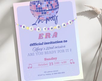 Taylor Swift Birthday Invitation, Eras Tour Themed Party, Swiftie Birthday Party Invite, Eras Tour Inspired Template,TaylorSwift PartyInvite