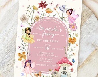 Fairy Baby Shower Invitation,  airy Birthday Invite, Printable Fairy Invitation, Fairy-Themed Birthday, baby shower invitation templates