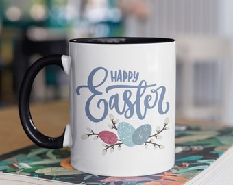 Happy easter holiday gift mug, Easter tea mug, Easter basket stuffer