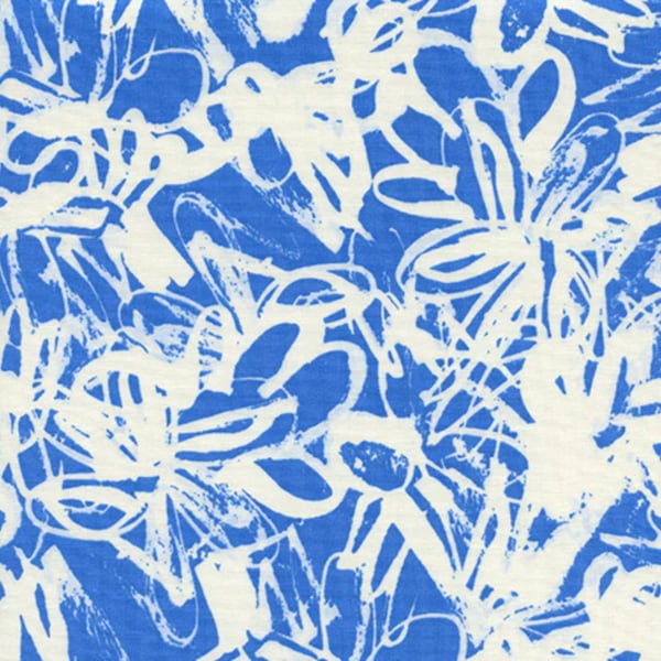 Coton+Acier Panorama Bleu Coton Floral - 5.5yds