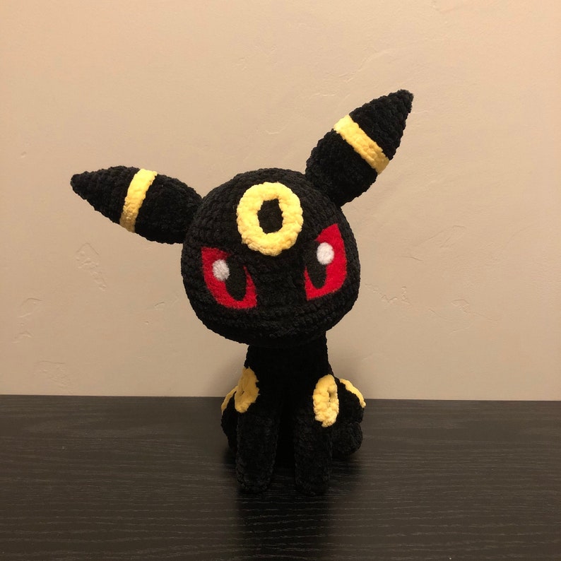 Red Ringed Umbreon Umbreon Inspired Crocheted Plush - Chibi Style - Regular or Shiny - Etsy