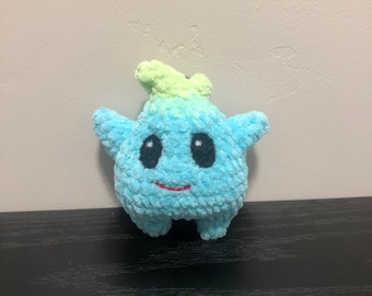 Peluche pequeño de Lumalee Star tejido a ganchillo con o sin llavero - Azul/Verde (de la película)