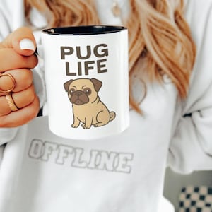 Pug Life Coffee Mug | Cute Pug Lover Gift | Funny Dog Mug for Pet Owners | Unique Ceramic Drinkware for Dog Lovers