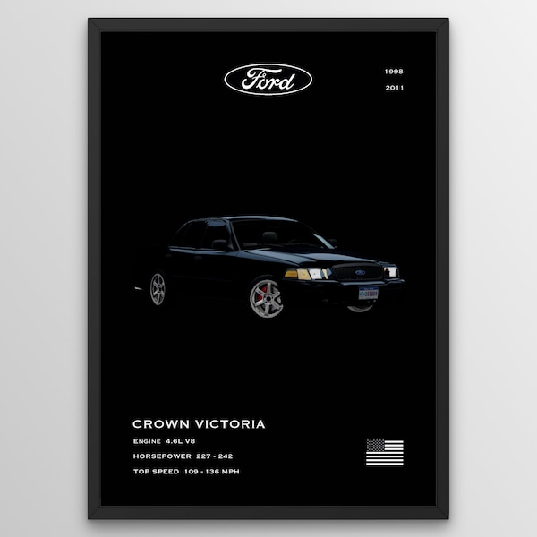Ford Crown Victoria Wall Art Poster Print | DIGITAL DOWNLOAD