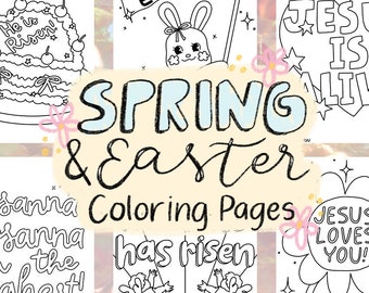 Printable Spring/Easter Coloring Pages | Christian Coloring Pages | Kids Activity | Sunday school | Arts & Crafts | Digital Download