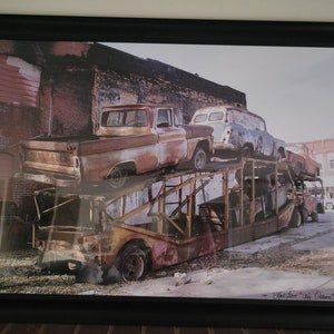 Antique Truck Picture for Wall 36x24 framed