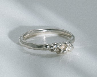 Elegante sprankelende zilveren ring | Verfijnde 925 sterling zilveren ring | Gerecycleerde en duurzame sieraden | Uniek cadeau voor haar