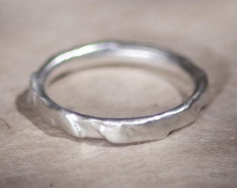 Handmade Recycled Sterling Silver Band Ring: Minimalist Unisex Jewelry