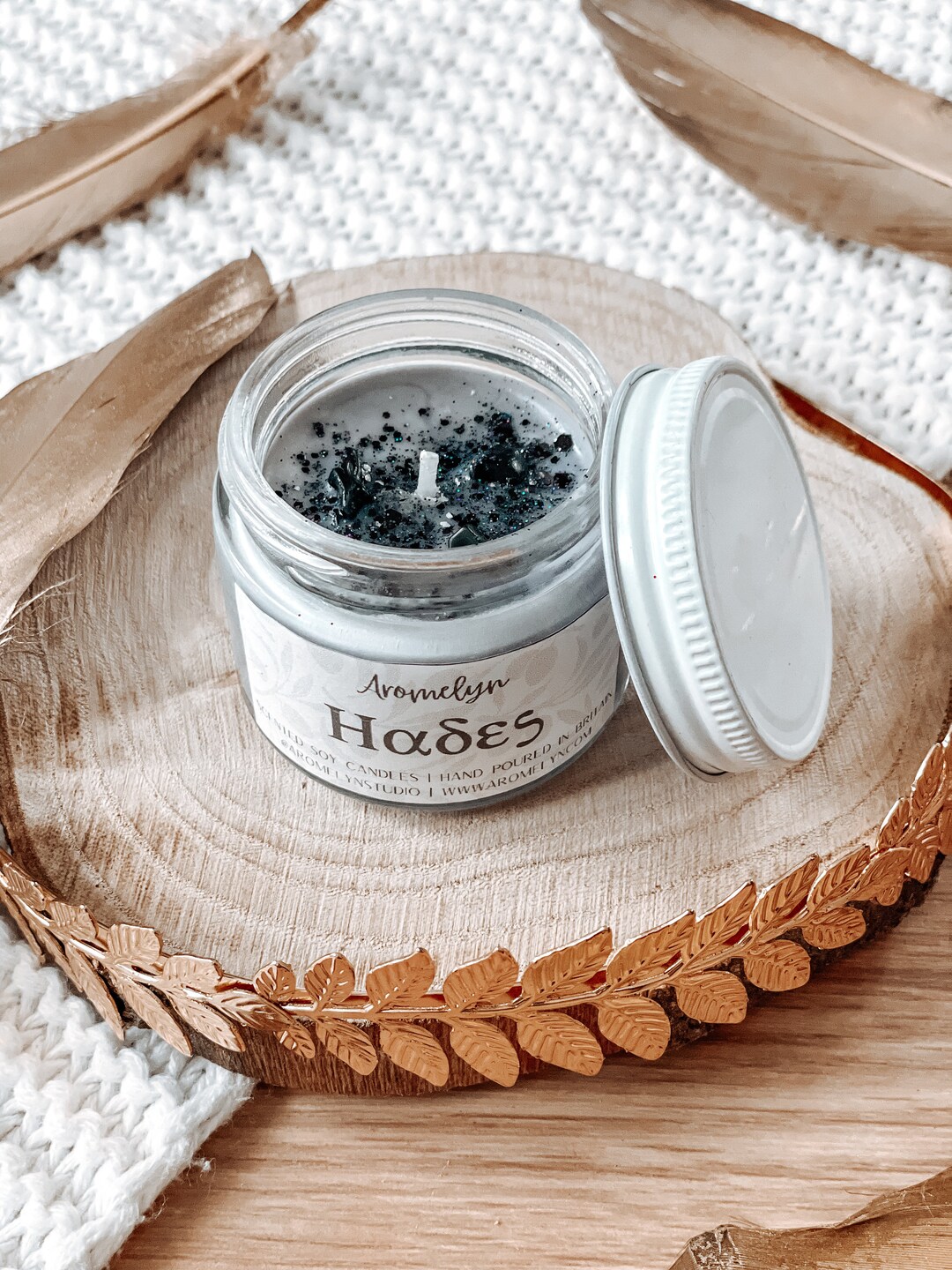 Vegan Hades Greek God Candle 2oz 70ml Greek Mythology Gothic Obsidian