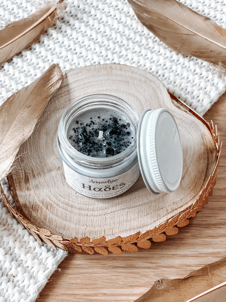 Vegan Hades Greek God Candle 2oz 70ml Greek Mythology Gothic Obsidian