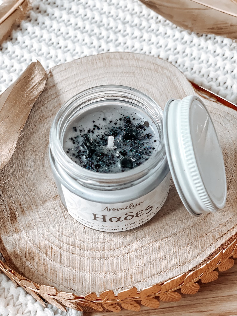 Vegan Hades Greek God Candle 2oz 70ml Greek Mythology Gothic Obsidian