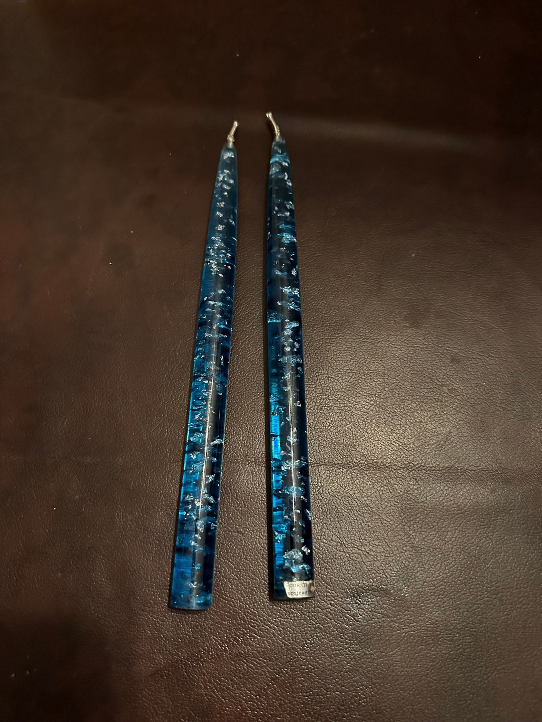 Blue Lucite Candle Stick Pair Etsy