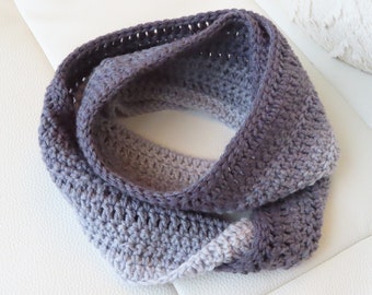 Elegant Hand-Knitted Infinity Scarf - Cozy Gray Neck Warmers