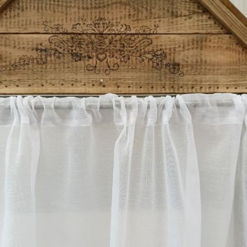 White Elegant Cafe Curtain With Lace Window Panel Country Kitchen