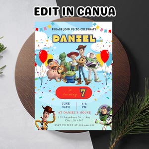 Toy Story Digital Invitation, Toy Story Birthday Party, Kids Digital invitation, Kids Birthday Party, Instant Download, Canva, Toy Story 4