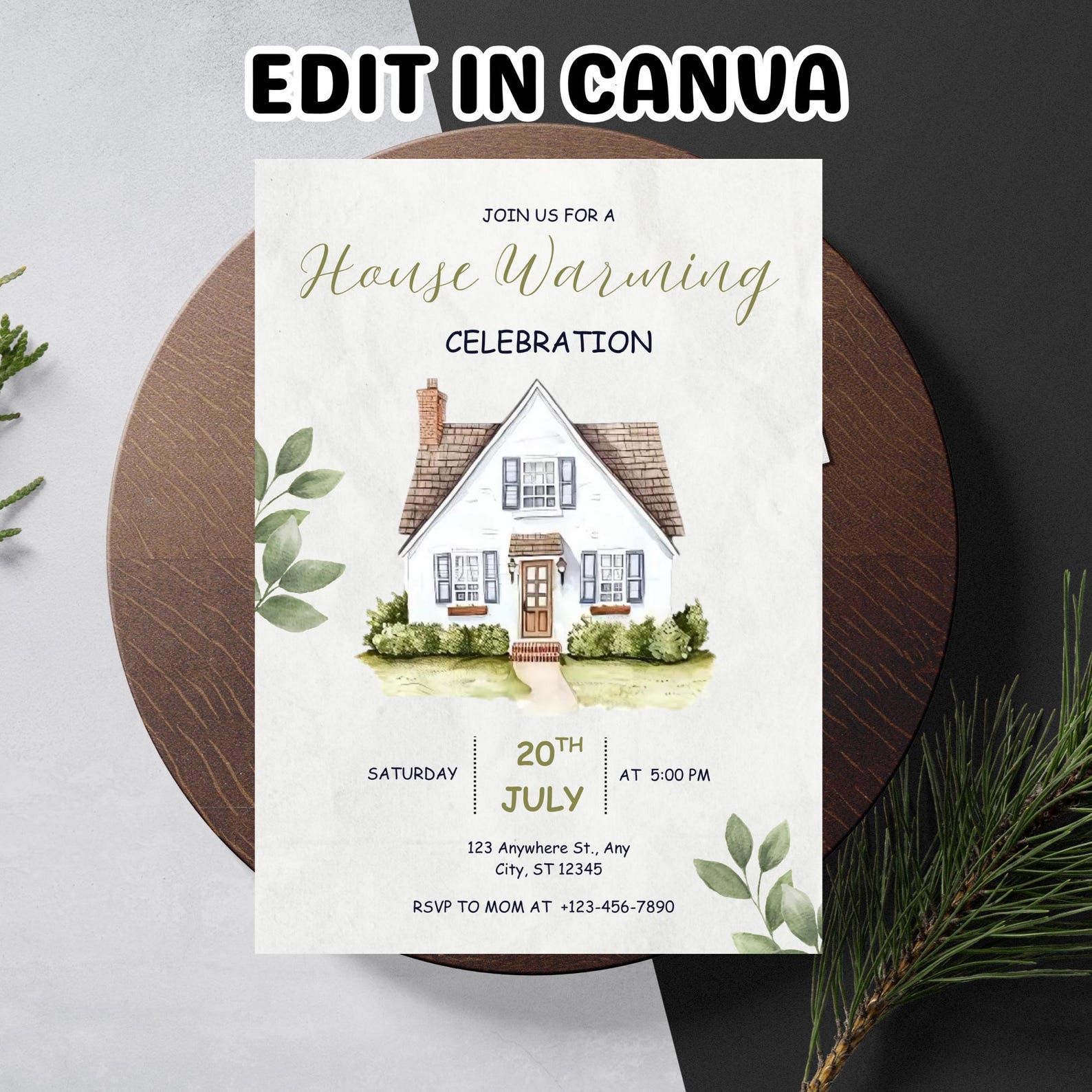 Minimalist Housewarming Invitation: New Home Party Invite (5x7, Digital ...