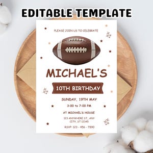Football Birthday Party Invitation | It&#39;s Game Time | Football Invite | Boy Birthday Invite | DIGITAL Editable Printable Invite
