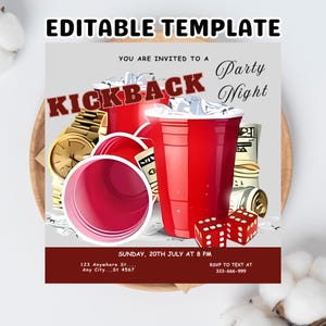 Editable Game Night Flyer Template: Canva Party Invitation (Instant Download)