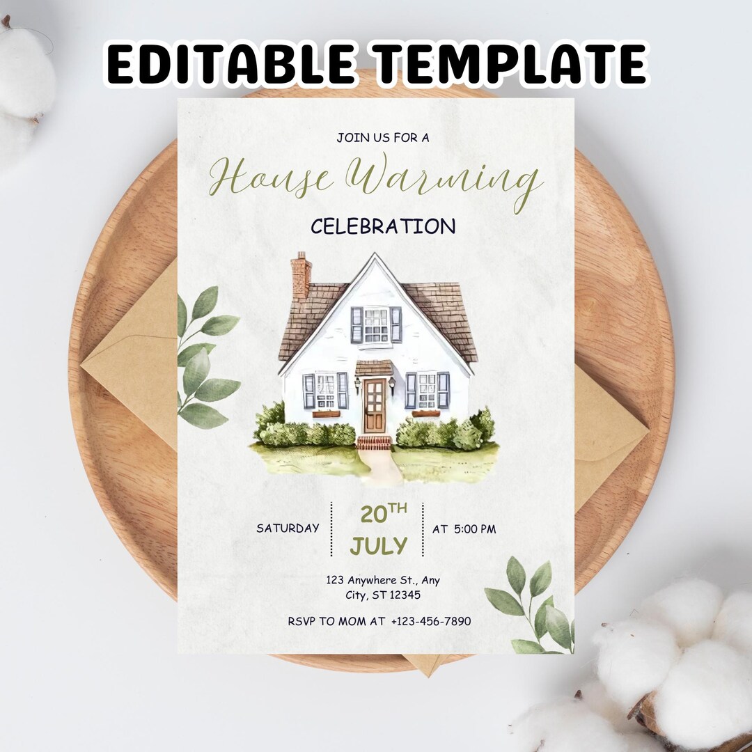 Minimalist Housewarming Invitation: New Home Party Invite (5x7, Digital ...
