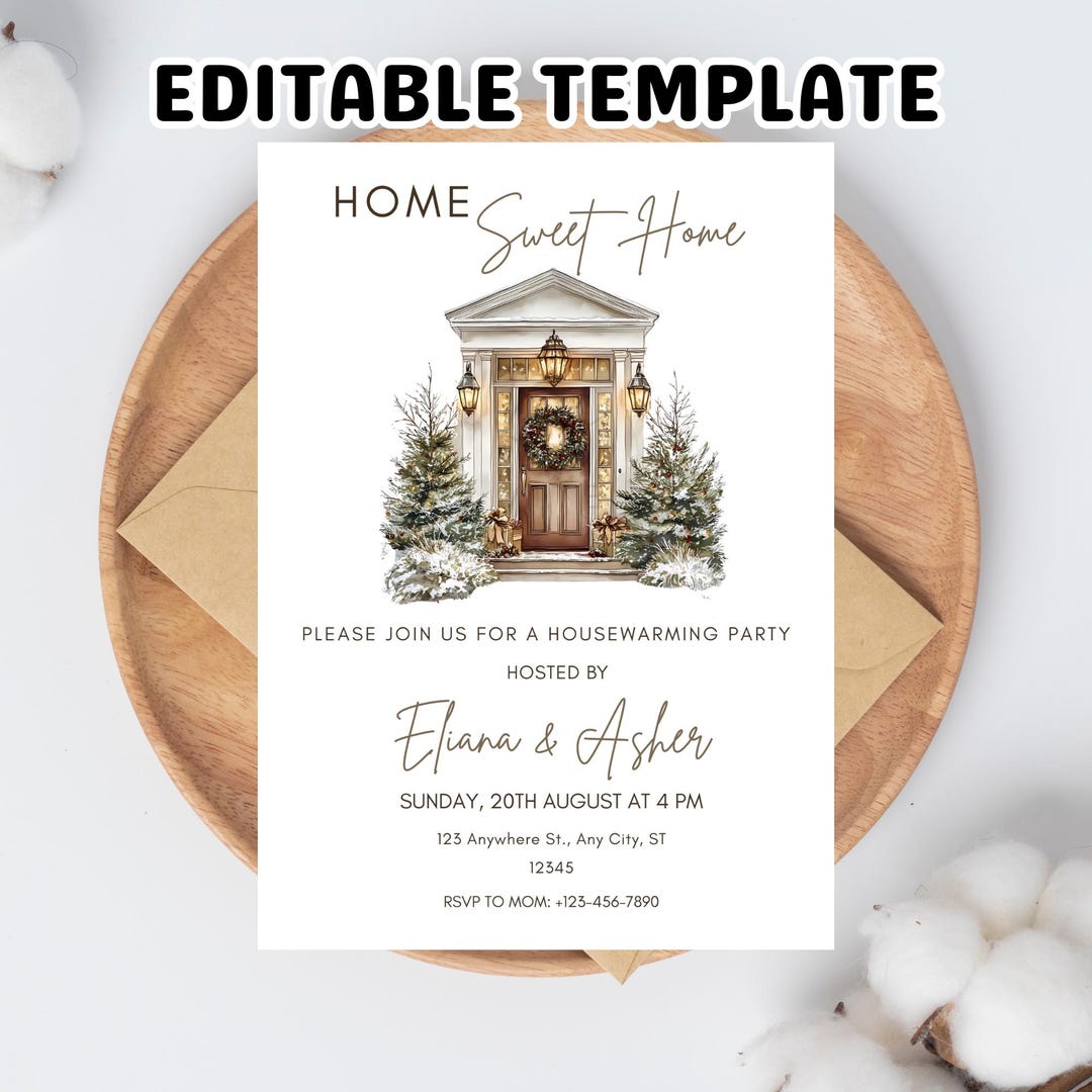 Editable House Warming Invitation, House Warming Party, Modern ...
