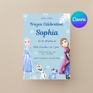 Frozen Six The First Time, In Forever Birthday Invitation, Frozen 6th Birthday Invitation, Kids Sixth Party Elsa Anna Theme Invite EDITABLE
