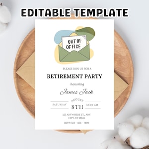Modern Retirement Party Invitation Template: Editable Celebration Invite (5x7 in, Digital Download)