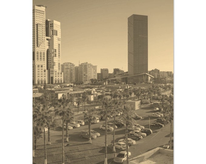 Vintage Tripoli Town Libya Travel Poster Print Wall Art | Retro Tripoli Home Decor | Tripoli Cityscape Print Vertical | Tripoli Sepia Photo