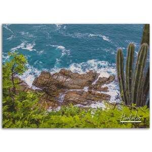 Huatulco Poster Druck Wand Kunst | Huatulco Foto Mexiko Dekoration | Huatulco Traveler Coast Kaktus Geschenk | Huatulco Horizontale Fotografie