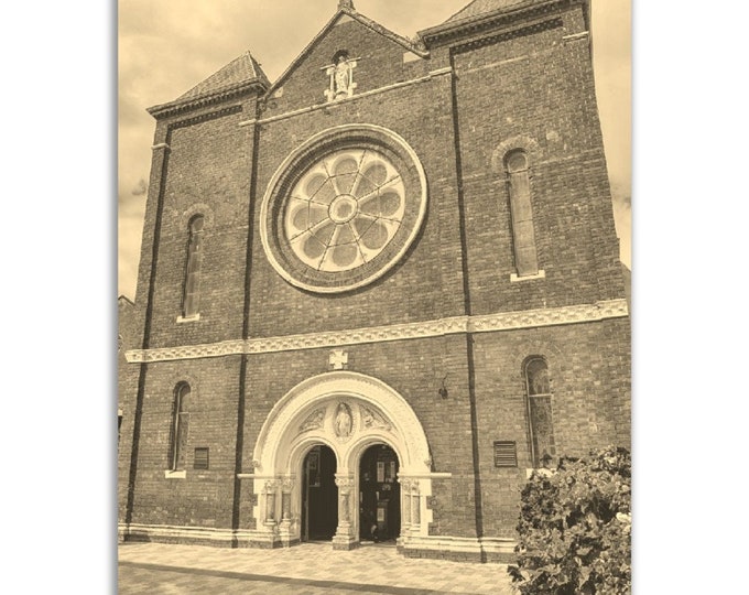 Belfast Northern Ireland Poster Vintage Print | Retro Church Sepia Photo Gift | Belfast Wall Art Home Decor | Vertical Belfast Travel Photo