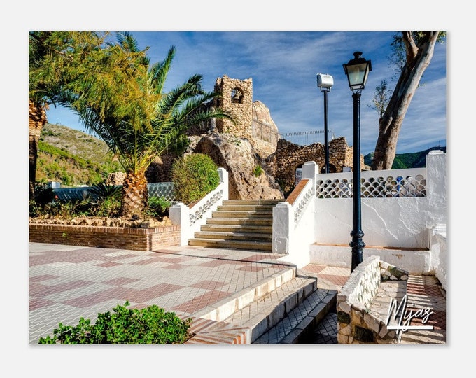 Mijas Spain Poster Wall Art | Mijas Village Street Home Decor | Mijas Digital Print | Mijas Horizontal | Mijas Flowers Hangings Travel Photo