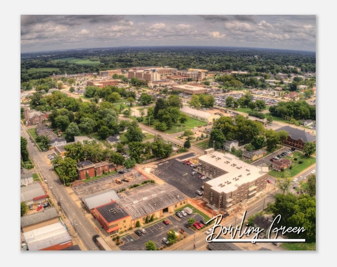 Bowling Green Kentucky Poster Print Wall Art | Bowling Green Cityscape Home Decor Gift Prints | Bowling Green USA KY Horizontal Travel Photo
