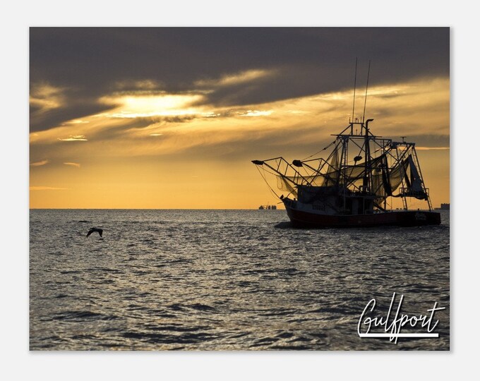 Gulfport Mississippi Poster Print Wall Art | Beach Home Decor Gift Hangings | Gulfport Print Collectible | Gulfport Horizontal Travel Photo