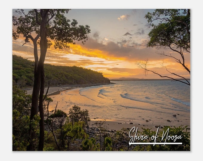 Shire of Noosa Australia Travel Poster Wall Art | Shire of Noosa Home Decor Sunset Print | Shire of Noosa Evening Coast Hangings Photo Gift