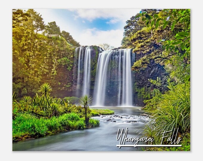 Whangarei  Falls New Zealand Travel Poster Wall Art | Whangarei Falls Home Decor Unique Landscape Print | Whangarei Falls  Forest Photo Gift