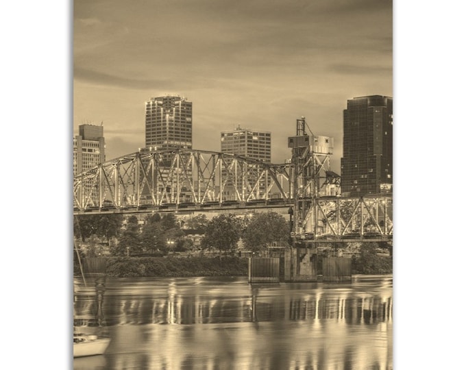 Little Rock Poster Vintage Arkansas Print | Retro Little Rock Sepia Photo Gift | Little Rock Wall Art Home Decor Vertical Travel City Poster