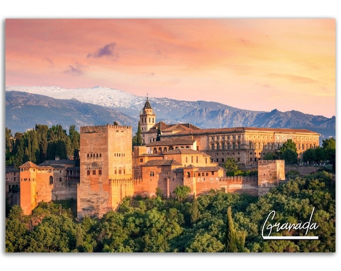 Granada Poster Print Spain Wall Art | Spanish Photo Andalusia Home Decoration | Granada Traveler Alhambra Palace Gift Horizontal Photography