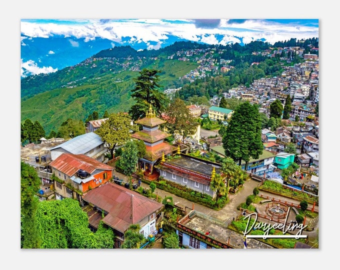 Darjeeling India Print Wall Art | Darjeeling Home Decor | Darjeeling Hills Poster Print | Darjeeling Skyline | Darjeeling Town Travel Photo
