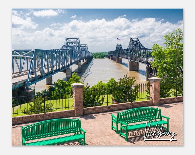 Vicksburg Mississippi Poster Print Wall Art | Vicksburg Bridge Home Decor Gift Collectible | Vicksburg MS USA Horizontal Travel Photo Prints