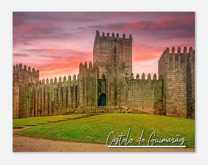 Castelo de Guimarães Portugal Travel Poster Wall Art | Castelo de Guimarães Hilltop Home Decor | Castelo de Guimarães 10th-Century Photo