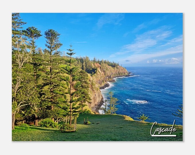 Cascade Norfolk Island Travel Poster Wall Art | Cascade Rocky Bay Home Decor | Cascade Digital Print | Cascade Pines Hangings Photo Present