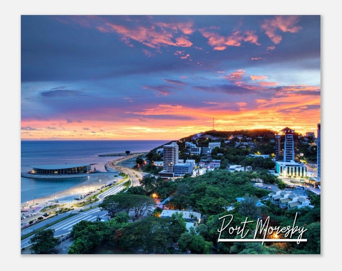 Port Moresby Town Papua New Guinea Poster Wall Art | Port Moresby Home Decor |  Port Moresby Citycape | Port Moresby Travel Photo Present
