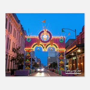 Historical Galveston Texas Downtown Poster Print Wall Art | Galveston Cityscape Home Decor Gift | Galveston TX Horizontal Travel Photo Print