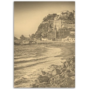 Mazatlan Mexico Poster Vintage Print | Retro Mazatlan Sepia Photo Gift | Beach Wall Art Home Decor | Vertical Mazatlan Travel City Photo