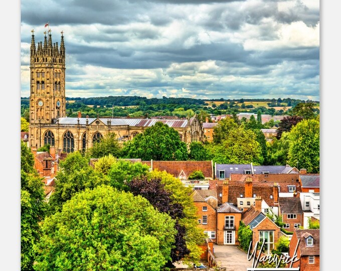 Warwick England Poster Wall Art Warwick Home Decor | Warwick Print Collectible | Warwick Church Horizontal | Warwick Hangings Travel Photo