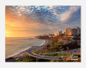 Lima Peru Coastal Sunset Print: Travel Photography Wall Art