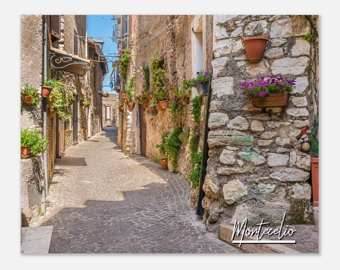 Montecelio Italy Poster Print Wall Art | Montecelio Street Home Decor | Montecelio Scenic View Poster | Montecelio Travel Photo Gift