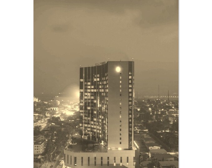 Vintage Lagos Nigeria Travel Poster Wall Art | Lagos Home Decor | Lagos Skyscrapers Print | Lagos City Vertical | Lagos Hangings Photo Gift